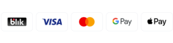 payment methods: blik, Visa, mastercard, google pay, apple pay